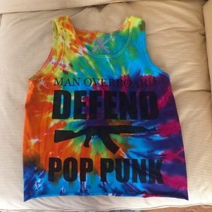 Man Overboard Defend Pop Punk Tie Dye Tank Top